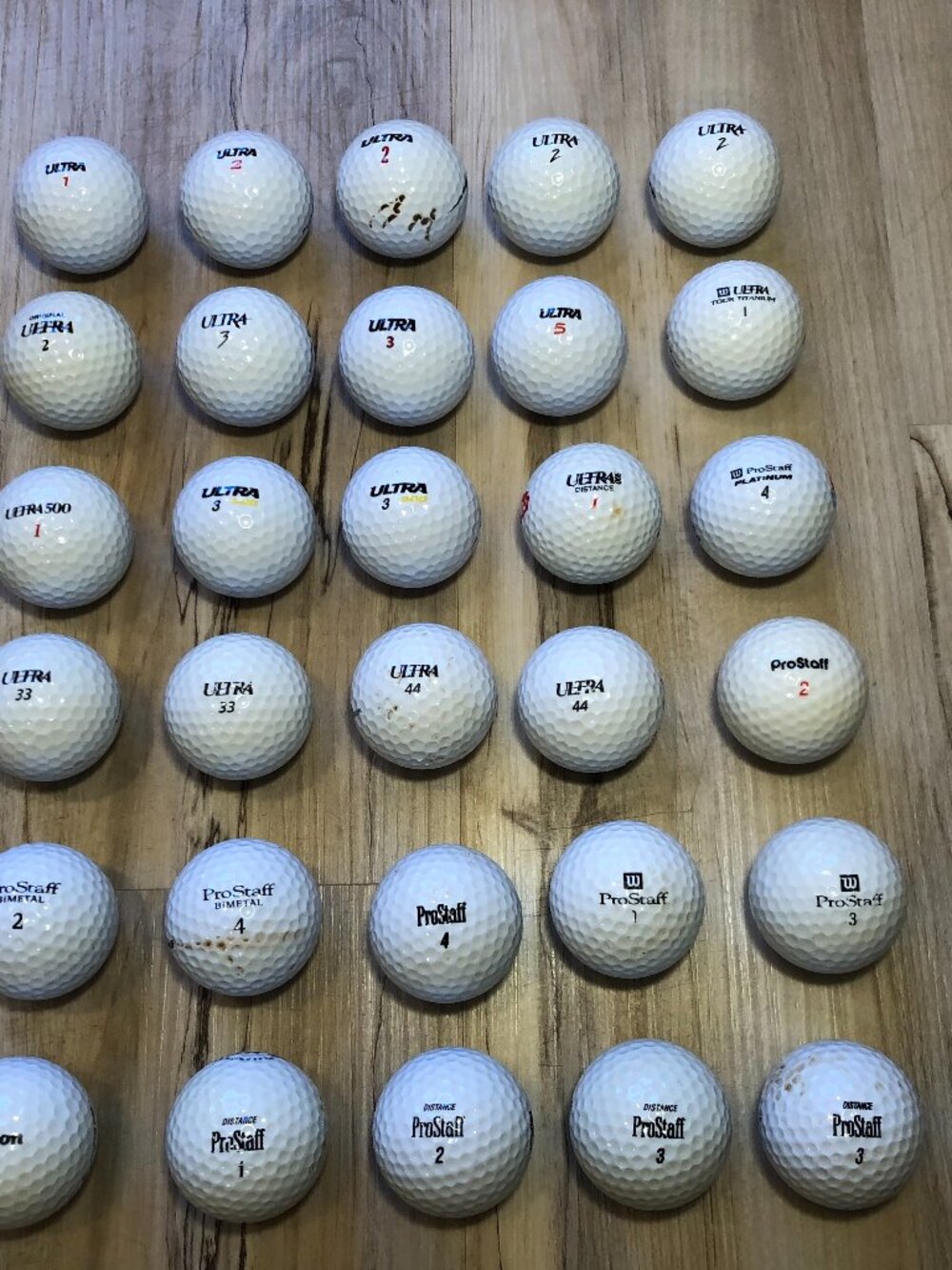 30 Wilson Ultra ProStaff Golf Balls Ultra 500 BiMetal Vintage Distance Lot